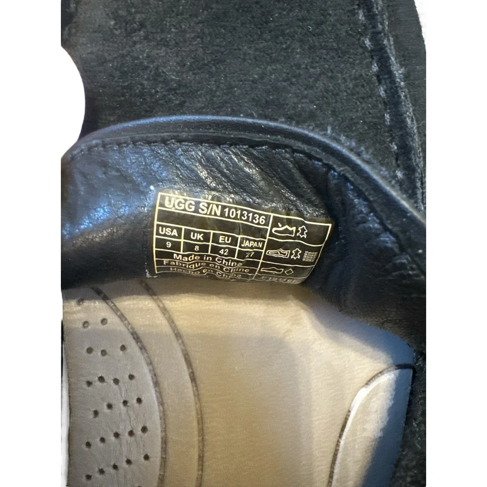 UGG Men's Black Suede Moccasin Slippers‎ | Classic Indoor Outdoor Loafers | Sz 9